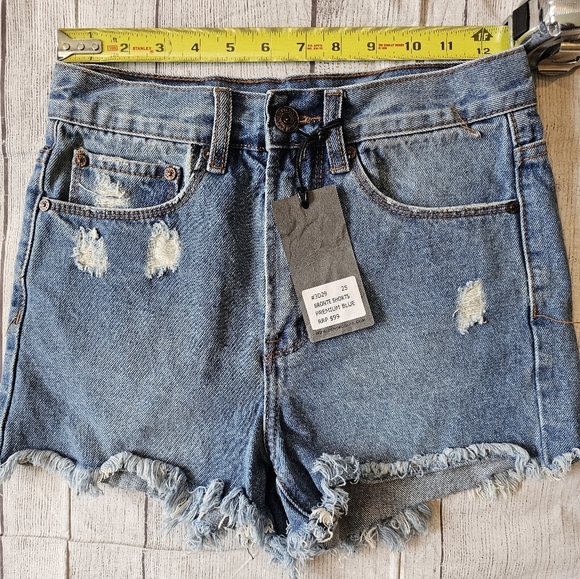 Denim Colab Saltwater & Song Bronte Size 25 Denim Cut Off Jean Shorts. New Tag - Picture 5 of 8